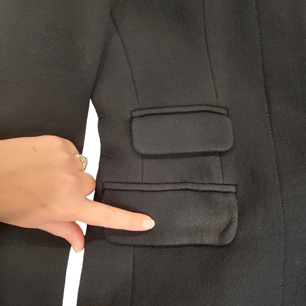 J.Crew Lady’s Symphony Top Coat Black Italian Double-Cloth Wool Blend Si… - Picture 14 of 16